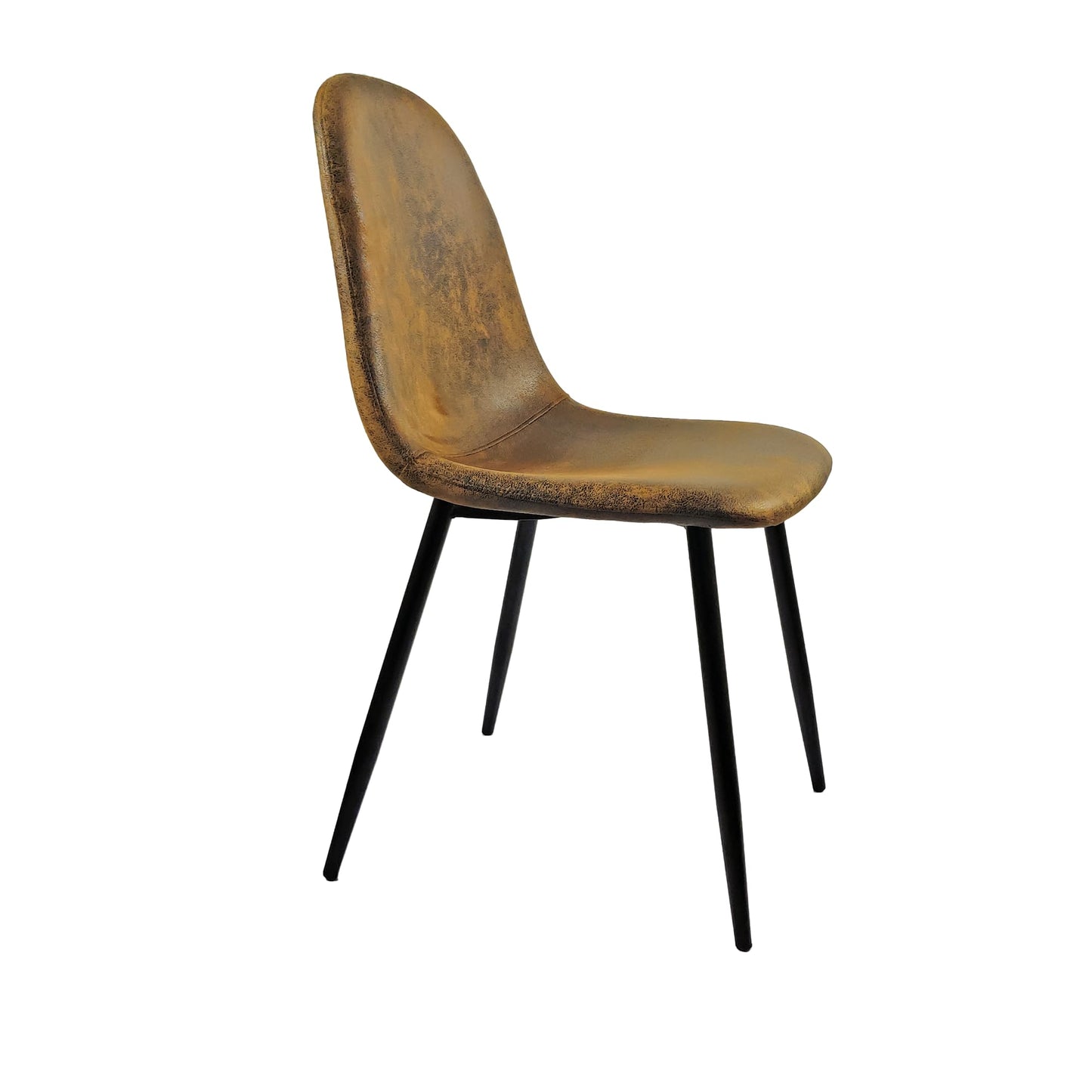 KELESY Dining Chairs Set of 4, Modern Accent Chairs with Soft Glove Suede Fabric Upholstered Seat, Spoon Shape Kitchen Chair with Black Metal Legs Dining Side Chairs for Dining Room Kitchen