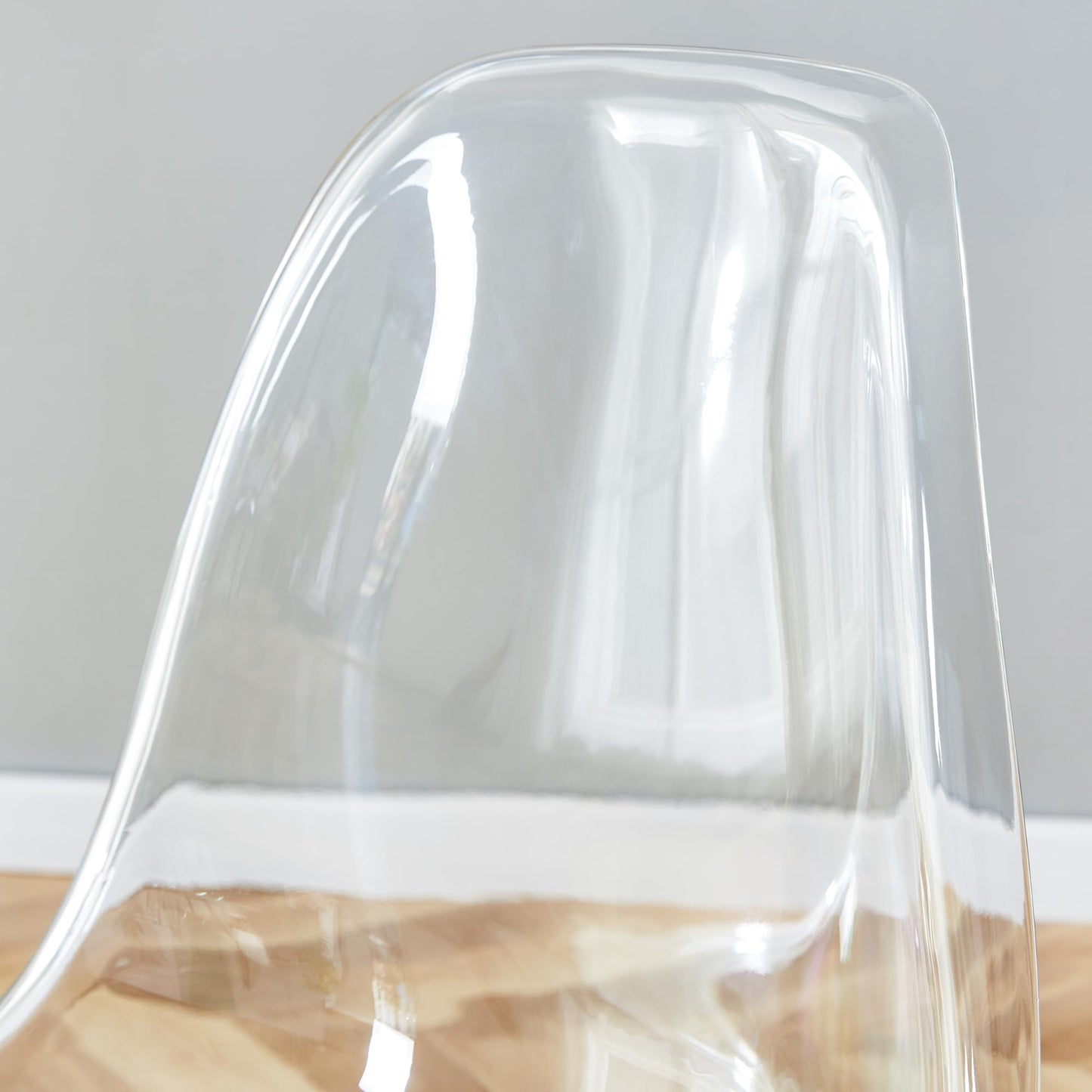 KELESY Modern Minimalist Transparent Dining Chair, Plastic Chair, Armless Crystal Chair, Nordic Creative Makeup Stool, Negotiation Chair, Set of 4 Pieces, Black