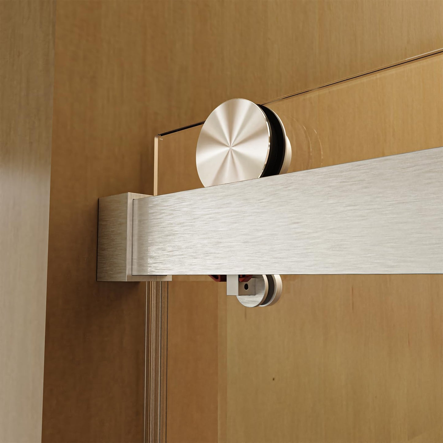 Frameless Sliding Glass Shower Door–56-60" W * 76" H Adjustable Width Shower Door–Shower Door with Buffer and 3/8" 10mm Thick SGCC Tempered Glass Door,Reversible Installation,Brushed Nickel Finish