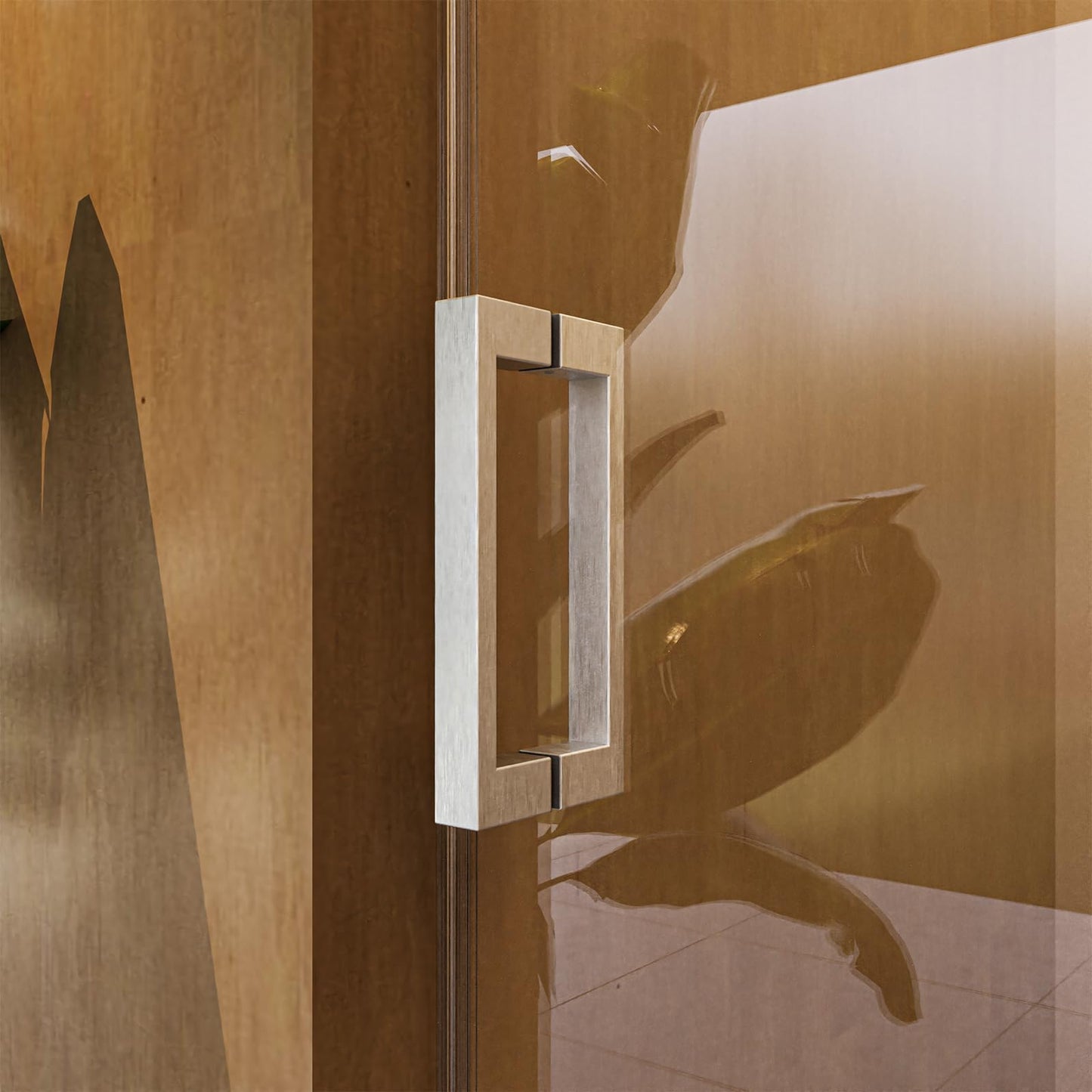 Frameless Sliding Glass Shower Door–56-60" W * 76" H Adjustable Width Shower Door–Shower Door with Buffer and 3/8" 10mm Thick SGCC Tempered Glass Door,Reversible Installation,Brushed Nickel Finish