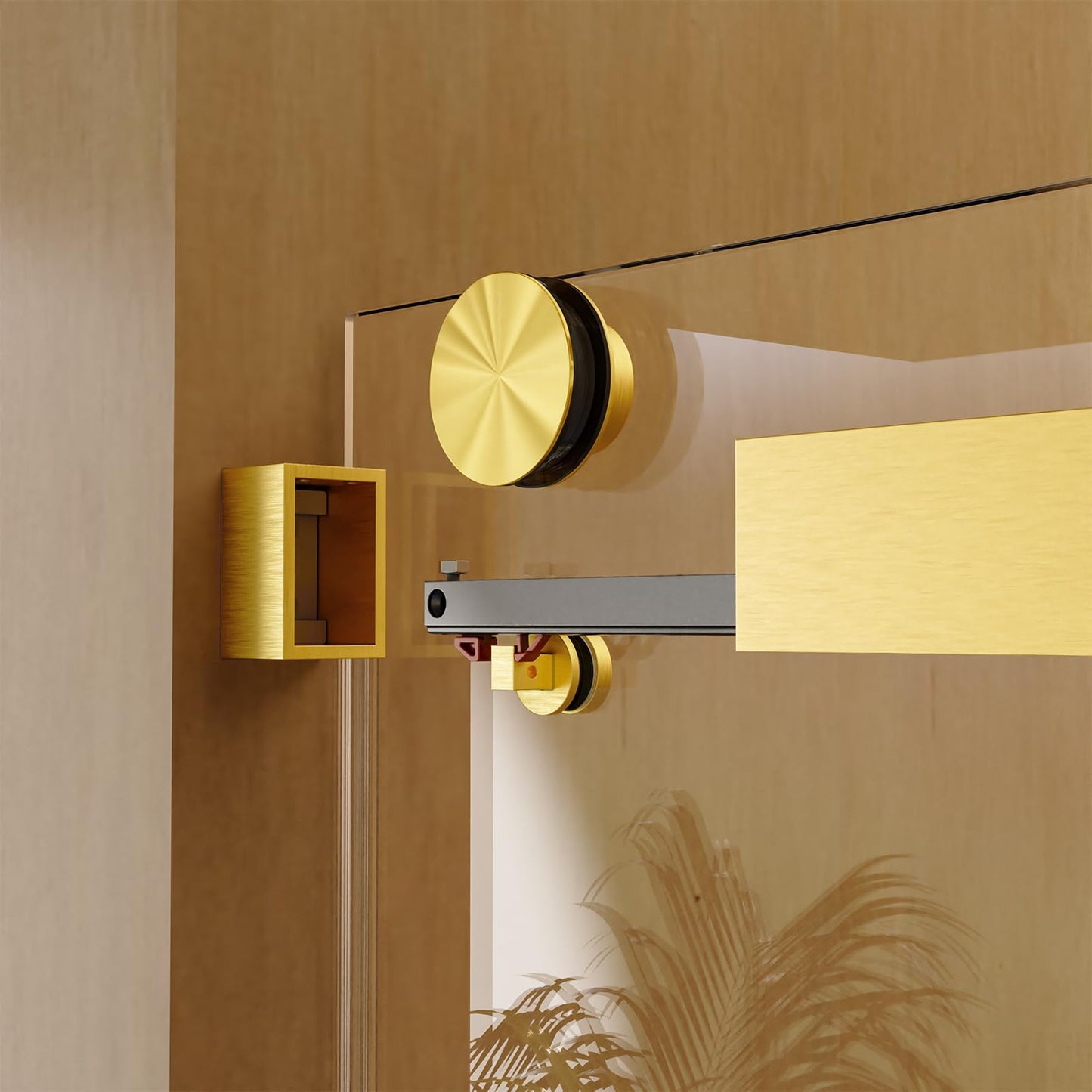 Frameless Sliding Glass Shower Door–68-72" W * 76" H Adjustable Width Shower Door–Shower Door with Buffer and 3/8" 10mm Thick SGCC Tempered Glass Door,Reversible Installation,Brushed Gold