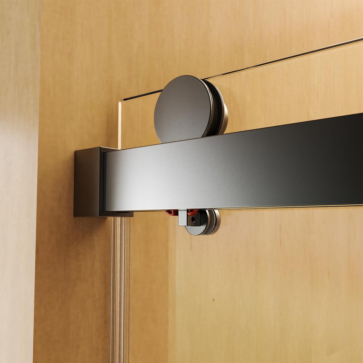 Frameless Sliding Glass Shower Door–56-60" W * 76" H Adjustable Width Shower Door–Shower Door with Buffer and 3/8" (10mm) Thick SGCC Tempered Glass Door,Reversible Installation,Matte Black Finish