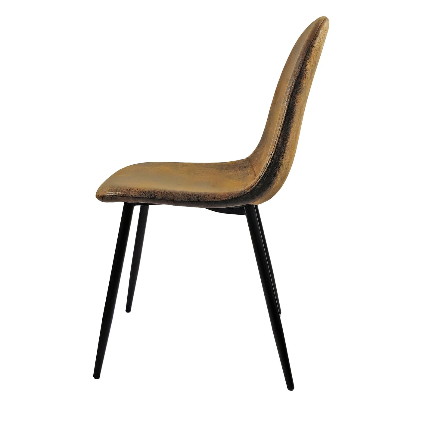 KELESY Dining Chairs Set of 4, Modern Accent Chairs with Soft Glove Suede Fabric Upholstered Seat, Spoon Shape Kitchen Chair with Black Metal Legs Dining Side Chairs for Dining Room Kitchen