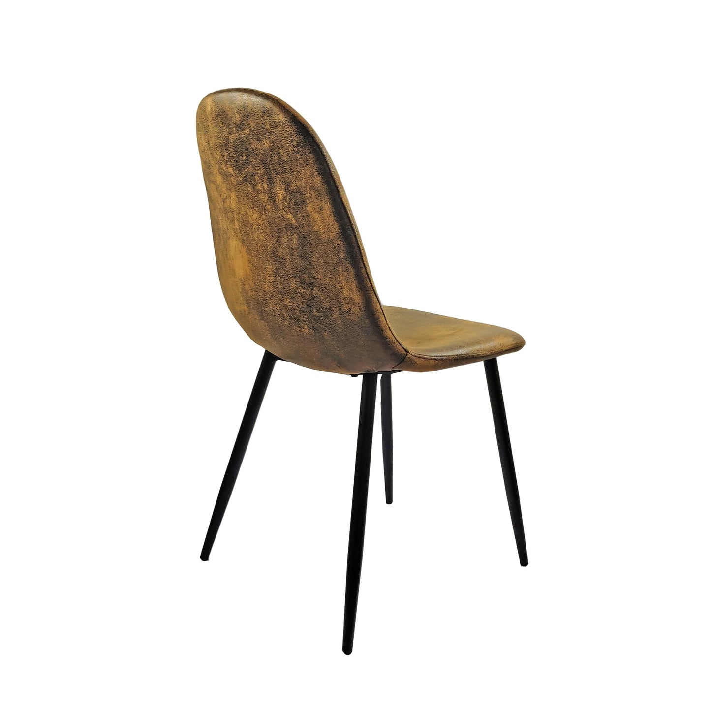 KELESY Dining Chairs Set of 4, Modern Accent Chairs with Soft Glove Suede Fabric Upholstered Seat, Spoon Shape Kitchen Chair with Black Metal Legs Dining Side Chairs for Dining Room Kitchen