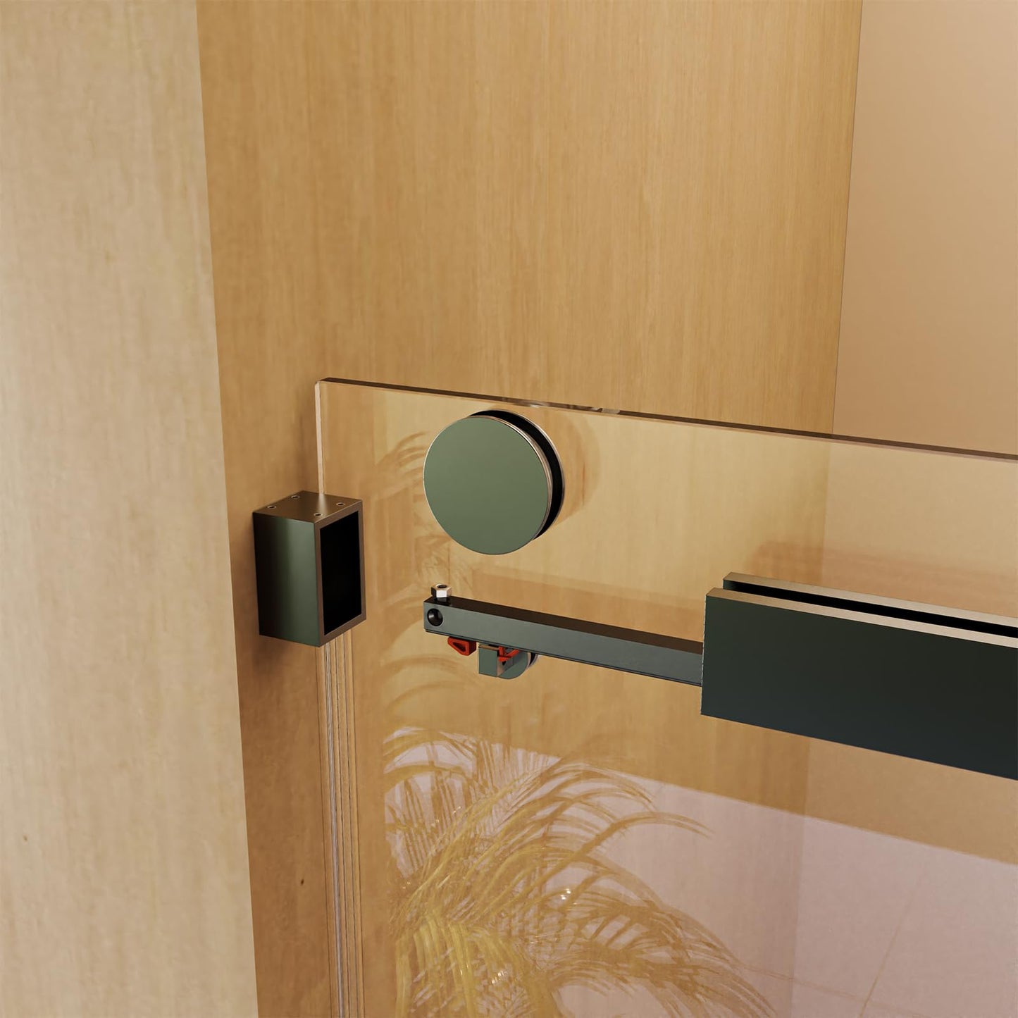 Frameless Sliding Glass Shower Door–68-72" W * 76" H Adjustable Width Shower Door–Shower Door with Buffer and 3/8" (10mm) Thick SGCC Tempered Glass Door,Reversible Installation,Matte Black