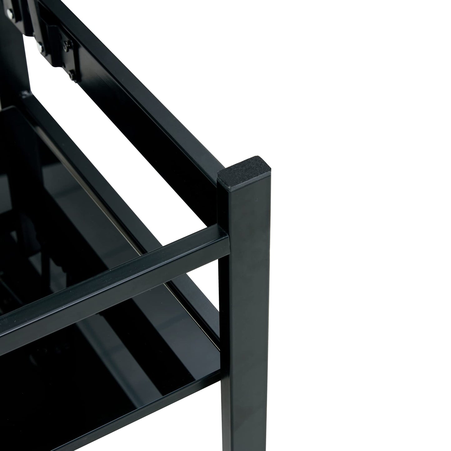 KELESY Glass Lift-Top Coffee Table, Modern Simple 2-Layer Tempered Glass Coffee Table for Living Room, Black