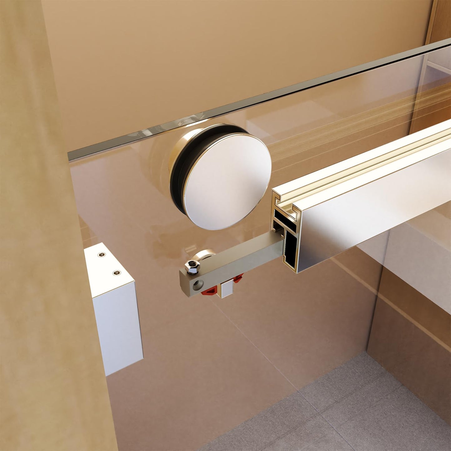 Frameless Sliding Glass Shower Door–56-60" W * 76" H Adjustable Width Shower Door–Shower Door with Buffer and 3/8" (10mm) Thick SGCC Tempered Glass Door,Reversible Installation,Chrome Finish