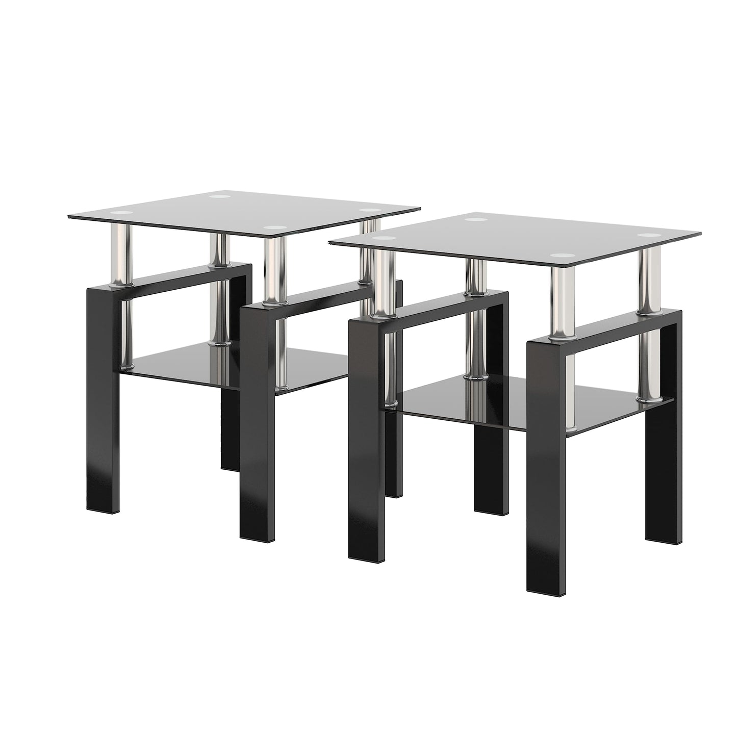 KELESY Modern Tempered Glass Coffee Table – Stylish Square Center Table for Living Room, Elegant Glass Top Design