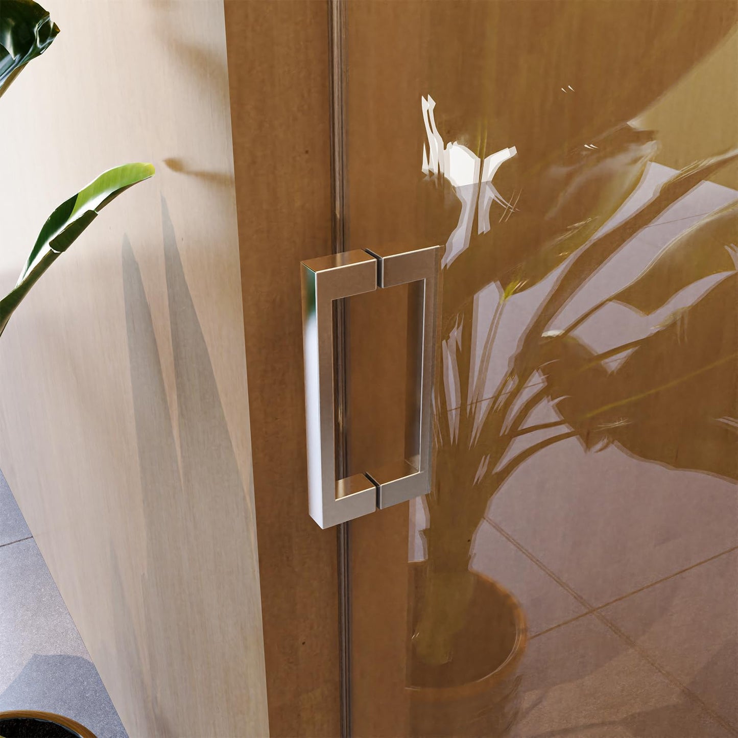 Frameless Sliding Glass Shower Door–56-60" W * 76" H Adjustable Width Shower Door–Shower Door with Buffer and 3/8" (10mm) Thick SGCC Tempered Glass Door,Reversible Installation,Chrome Finish