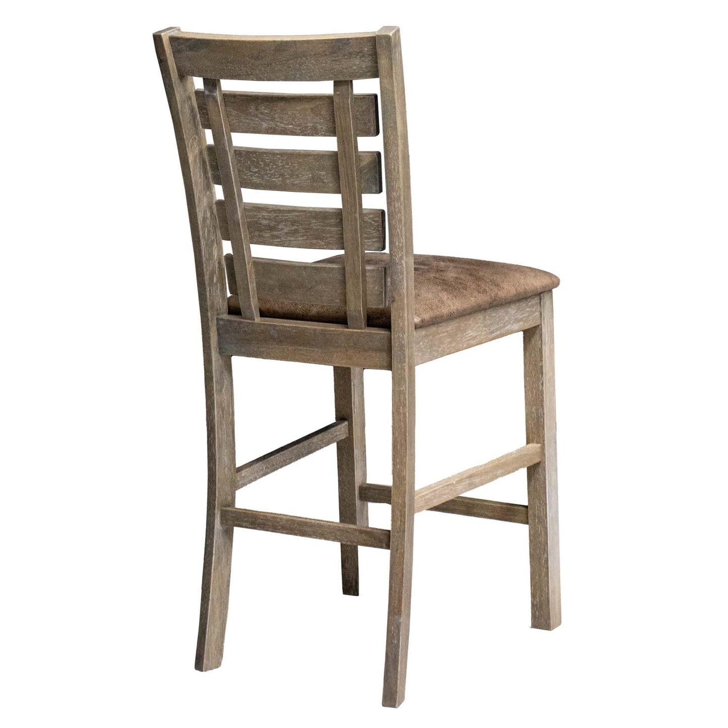 KELESY Set of 2 Dining Counter Height Chairs Modern Farmhouse Rustic Look Distressed Design Ladderback Solid Wood