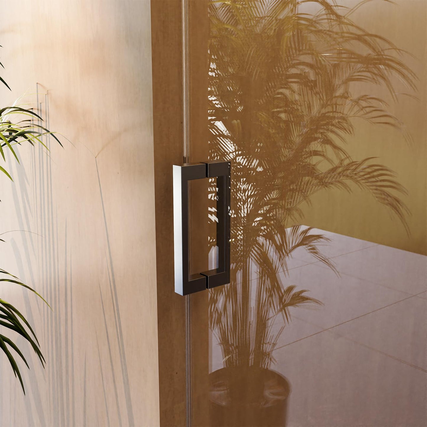 Frameless Sliding Glass Shower Door–68-72" W * 76" H Adjustable Width Shower Door–Shower Door with Buffer and 3/8" (10mm) Thick SGCC Tempered Glass Door,Reversible Installation,Matte Black