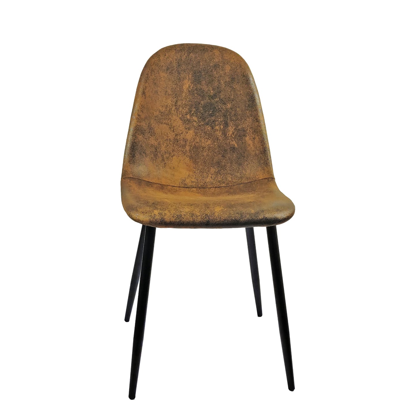 KELESY Dining Chairs Set of 4, Modern Accent Chairs with Soft Glove Suede Fabric Upholstered Seat, Spoon Shape Kitchen Chair with Black Metal Legs Dining Side Chairs for Dining Room Kitchen