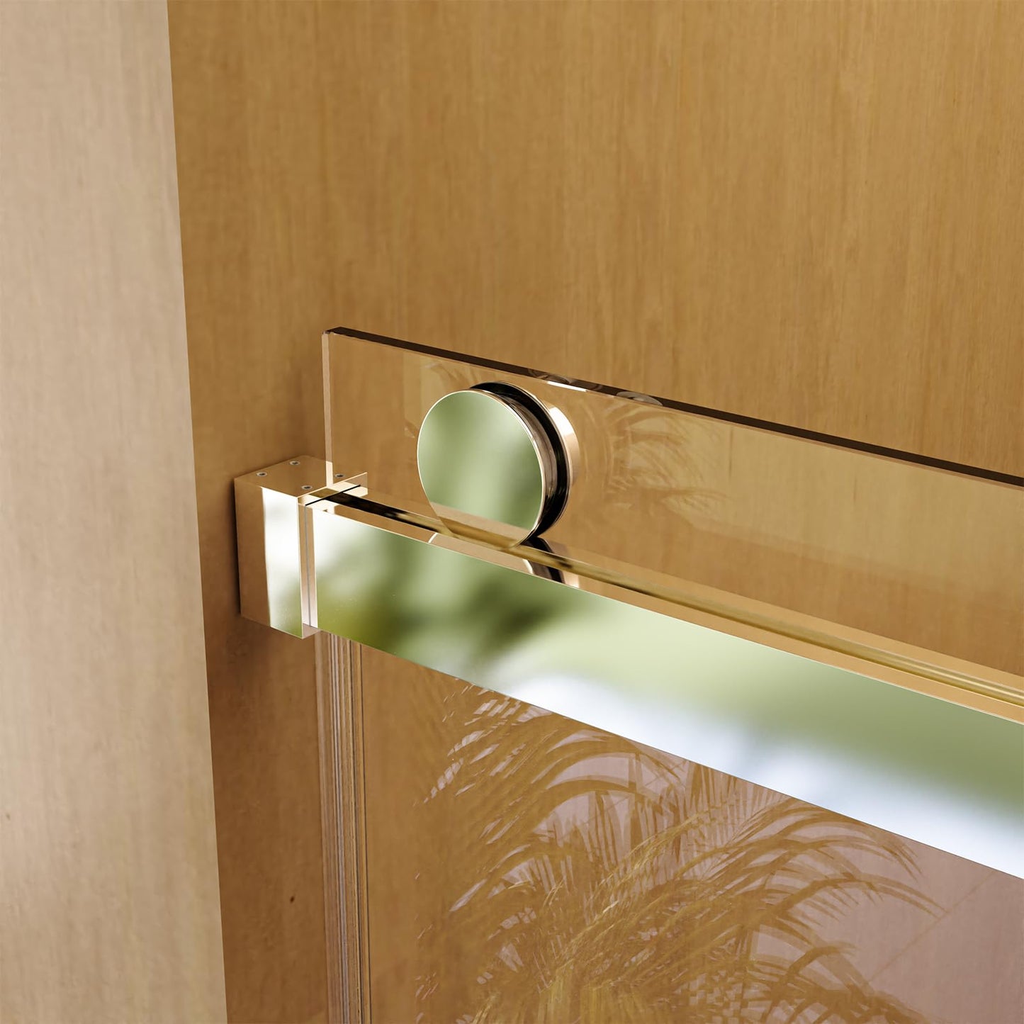 Frameless Sliding Glass Shower Door–68-72" W * 76" H Adjustable Width Shower Door–Shower Door with Buffer and 3/8" (10mm) Thick SGCC Tempered Glass Door,Reversible Installation,Chrome Finish