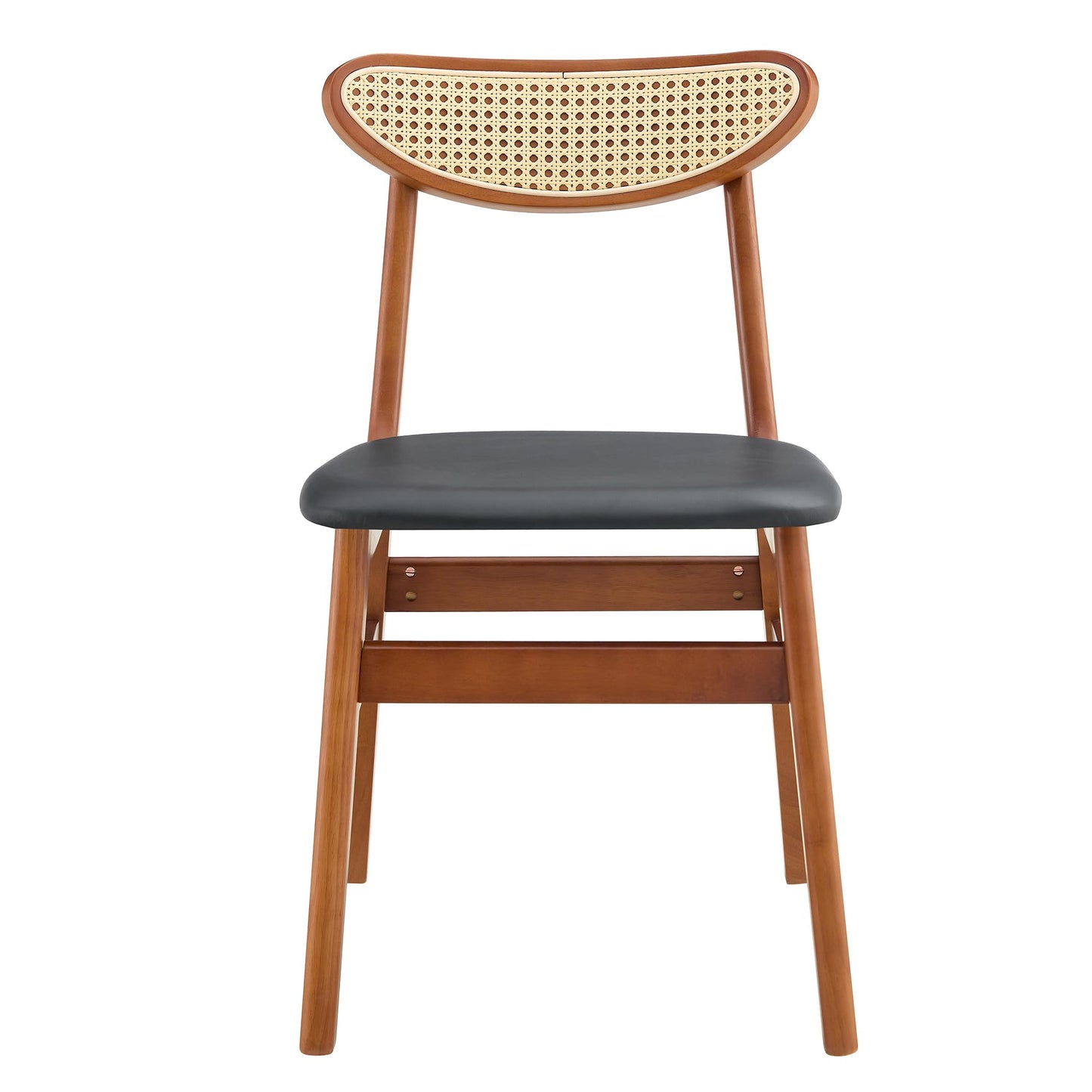 KELESY 4PCS Stylish and Durable Solid Wood Dining Chair, Small Curved Back, PU Cushion, and Beautiful Shape Match Perfectly with Any Room and Everyday Use