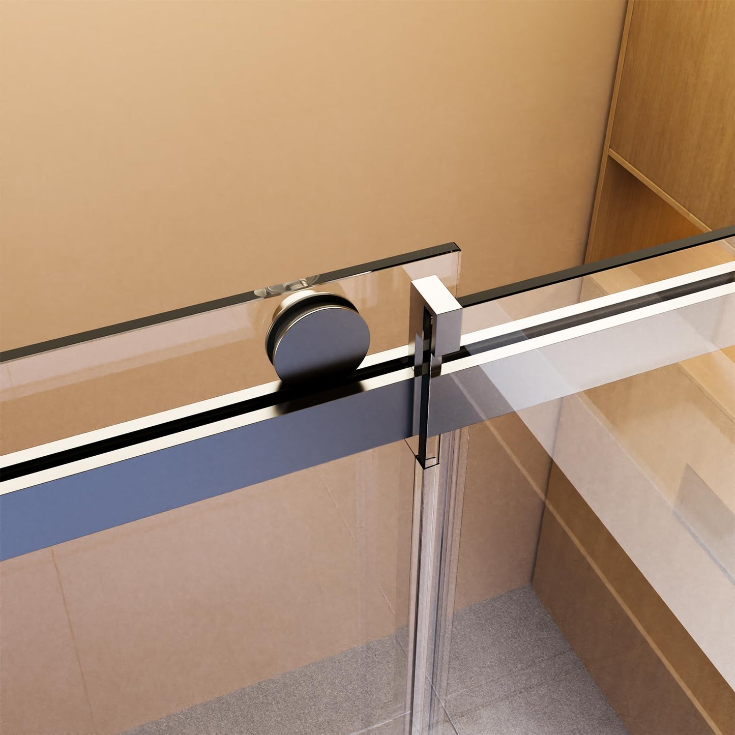 Frameless Sliding Glass Shower Door–68-72" W * 76" H Adjustable Width Shower Door–Shower Door with Buffer and 3/8" (10mm) Thick SGCC Tempered Glass Door,Reversible Installation,Matte Black