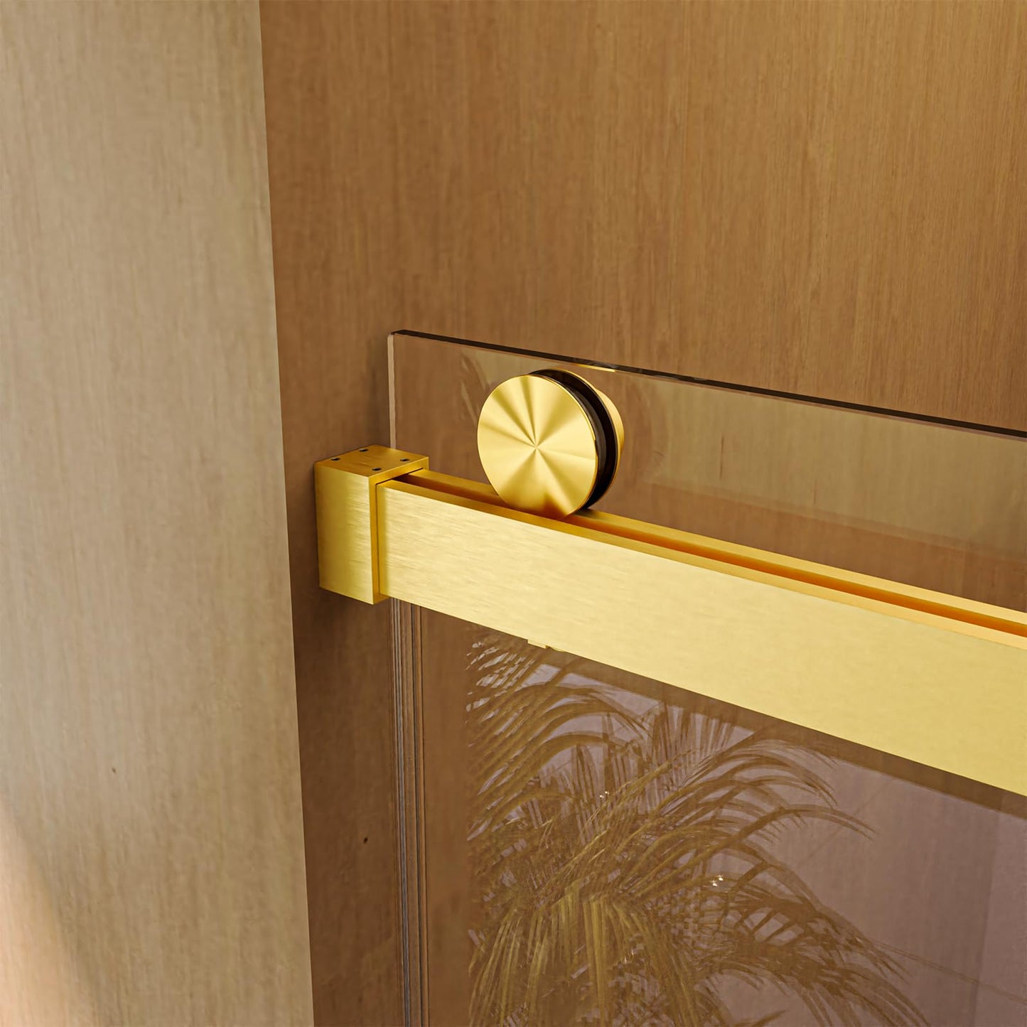 Frameless Sliding Glass Shower Door–68-72" W * 76" H Adjustable Width Shower Door–Shower Door with Buffer and 3/8" 10mm Thick SGCC Tempered Glass Door,Reversible Installation,Brushed Gold