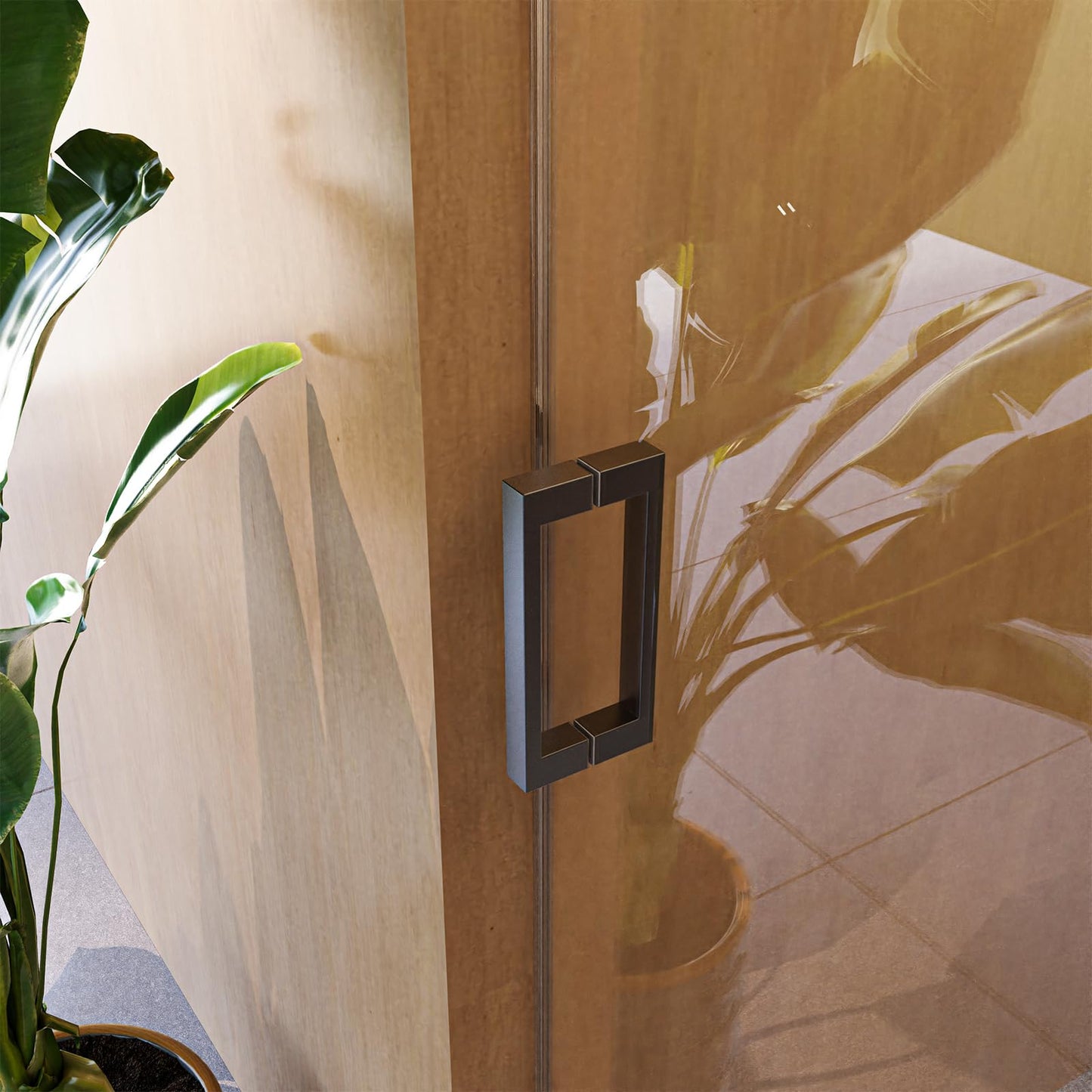 Frameless Sliding Glass Shower Door–56-60" W * 76" H Adjustable Width Shower Door–Shower Door with Buffer and 3/8" (10mm) Thick SGCC Tempered Glass Door,Reversible Installation,Matte Black Finish