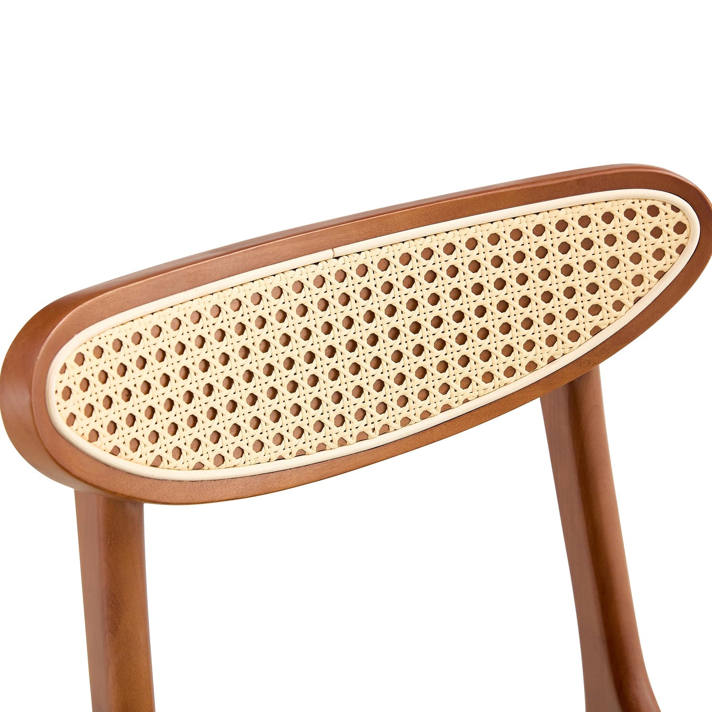 KELESY 2PCS The Stylish and Durable Solid Wood Dining Chair, Small Curved Back, PU Cushion, and Beautiful Shape Match Perfectly with Any Room and Everyday Use