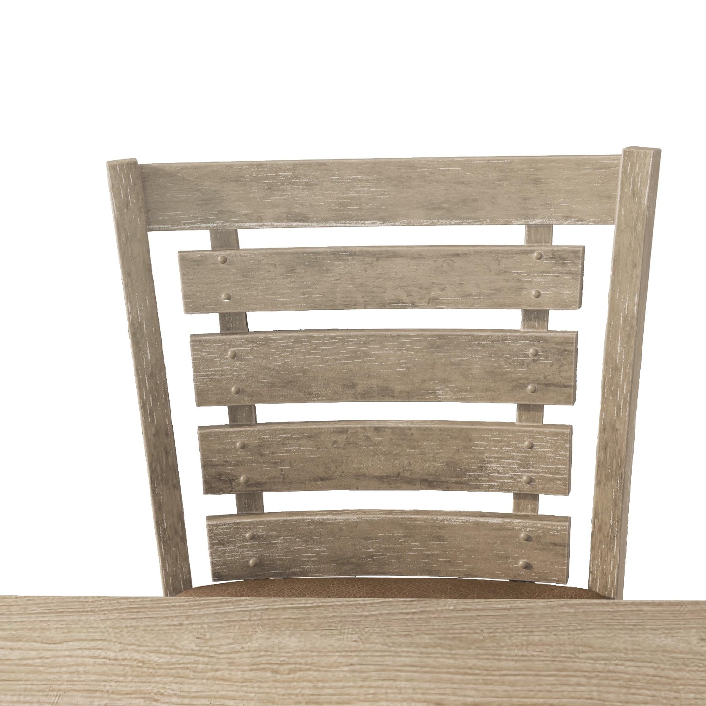 KELESY Set of 2 Dining Counter Height Chairs Modern Farmhouse Rustic Look Distressed Design Ladderback Solid Wood