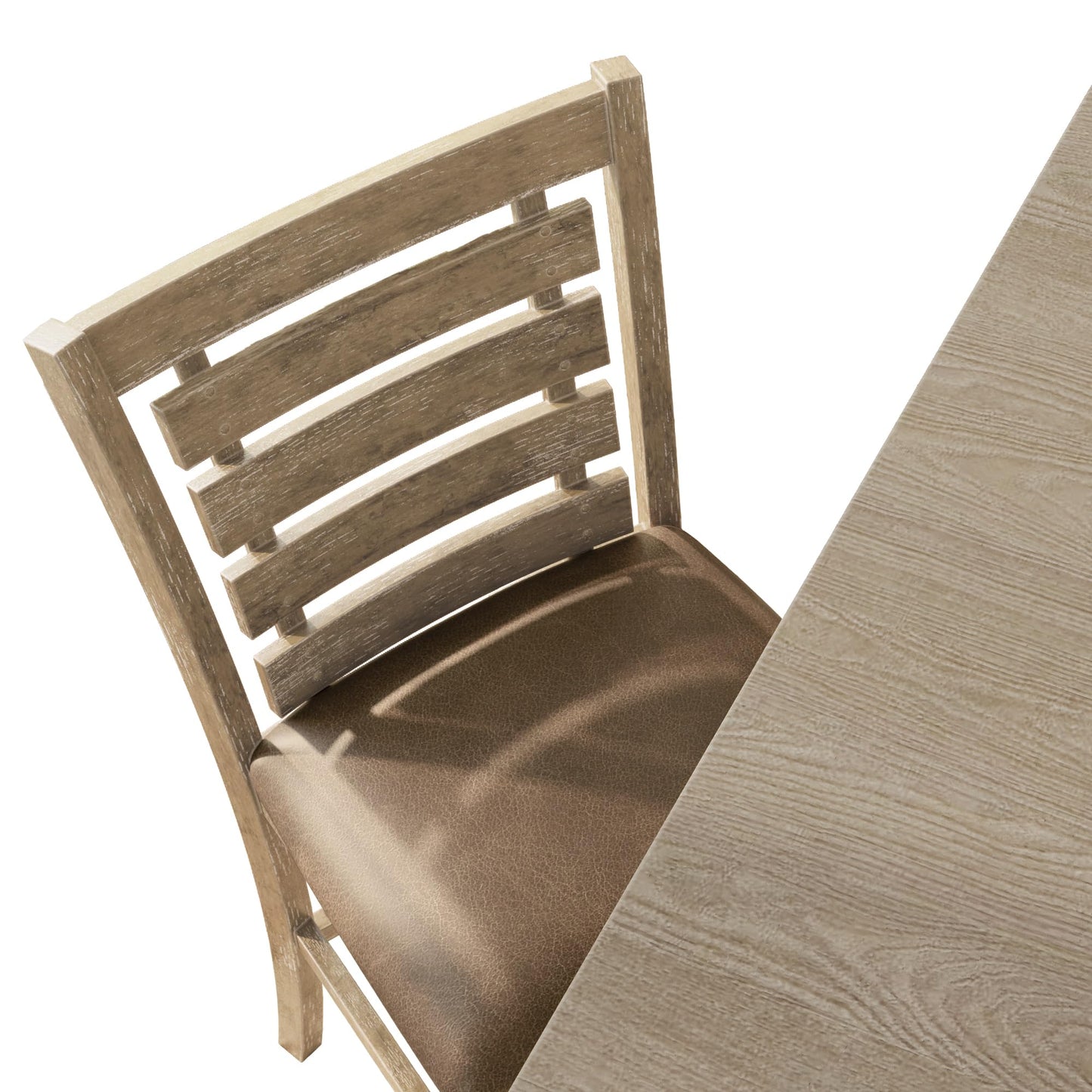 KELESY Set of 2 Dining Counter Height Chairs Modern Farmhouse Rustic Look Distressed Design Ladderback Solid Wood