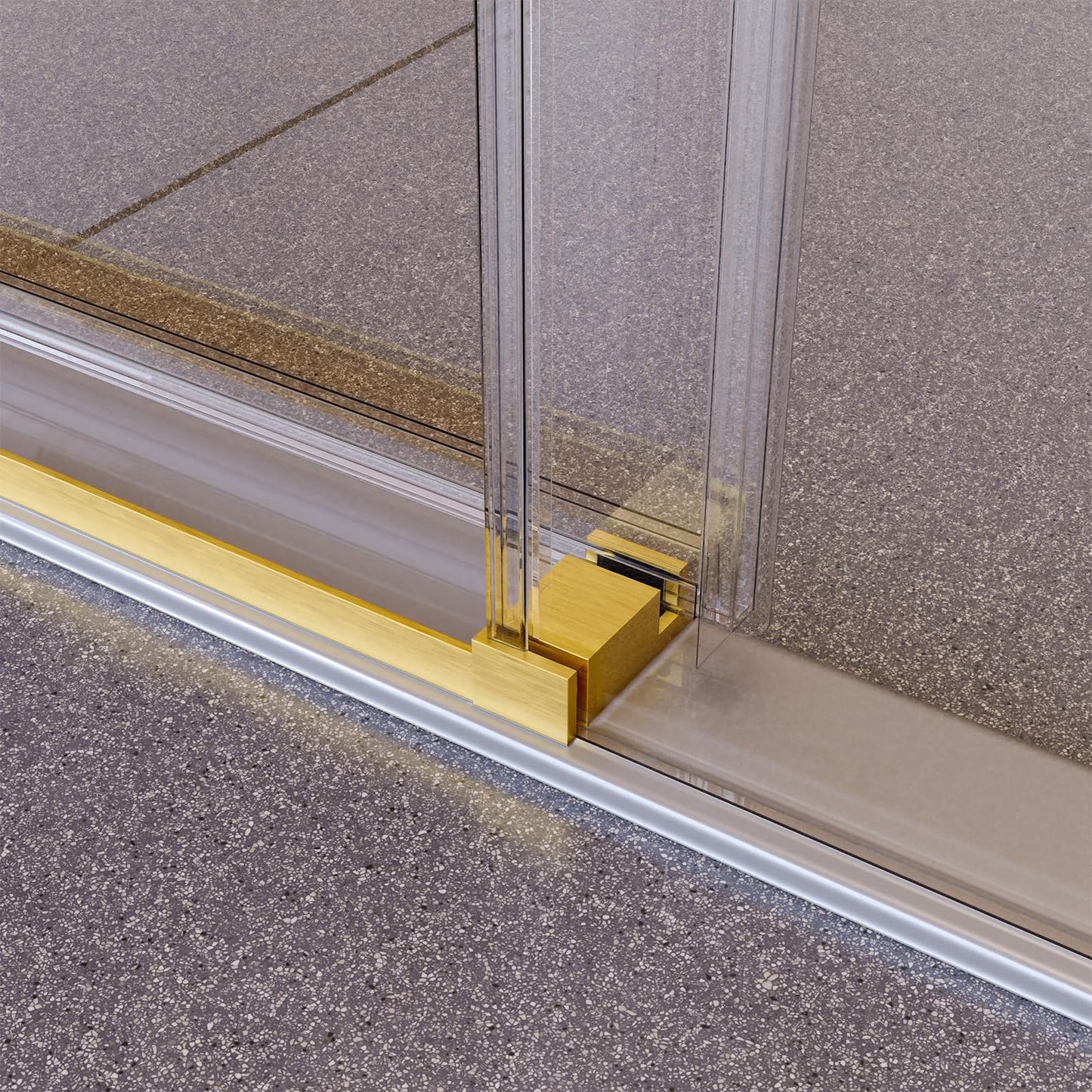 Frameless Sliding Glass Shower Door–68-72" W * 76" H Adjustable Width Shower Door–Shower Door with Buffer and 3/8" 10mm Thick SGCC Tempered Glass Door,Reversible Installation,Brushed Gold