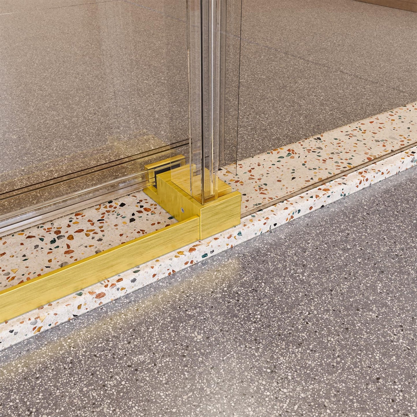 Frameless Sliding Glass Shower Door–56-60" W * 76" H Adjustable Width Shower Door –Shower Door with Buffer and 3/8" (10mm) Thick SGCC Tempered Glass Door,Reversible Installation, Brushed Gold Finish