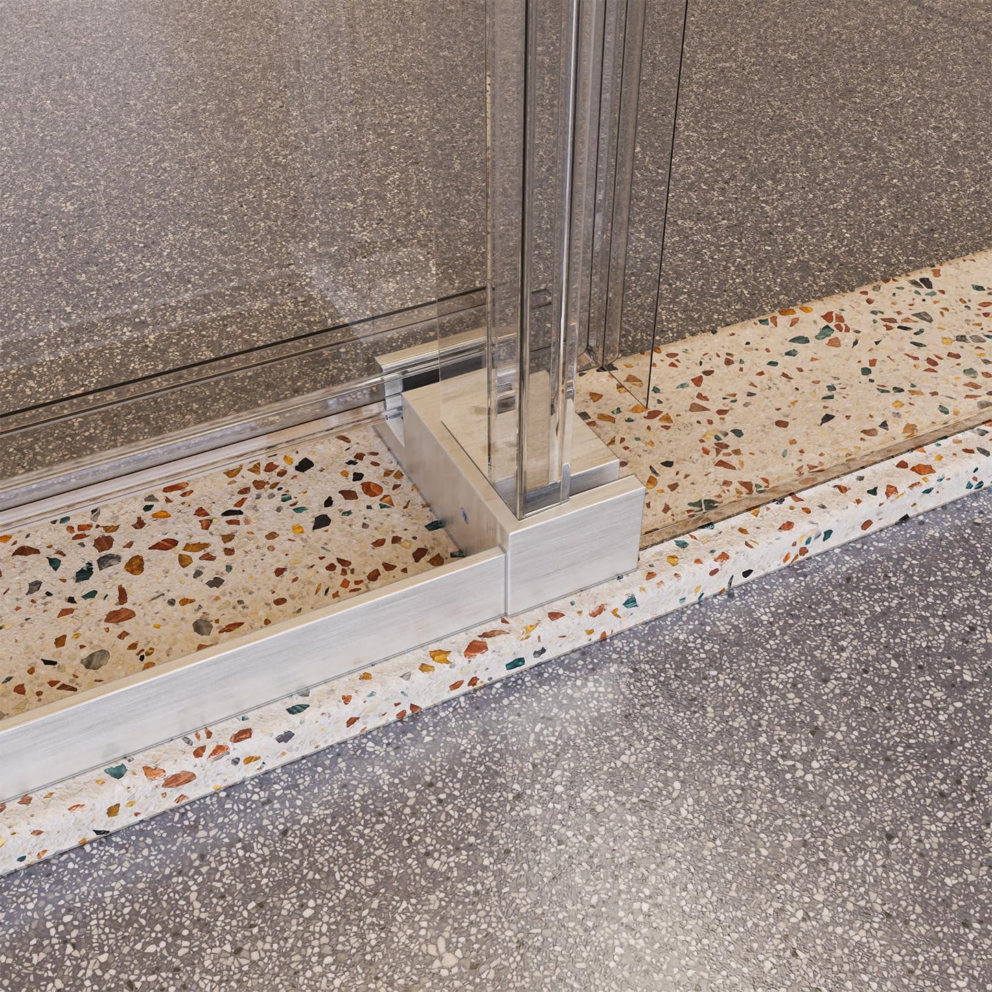 Frameless Sliding Glass Shower Door–56-60" W * 76" H Adjustable Width Shower Door–Shower Door with Buffer and 3/8" 10mm Thick SGCC Tempered Glass Door,Reversible Installation,Brushed Nickel Finish