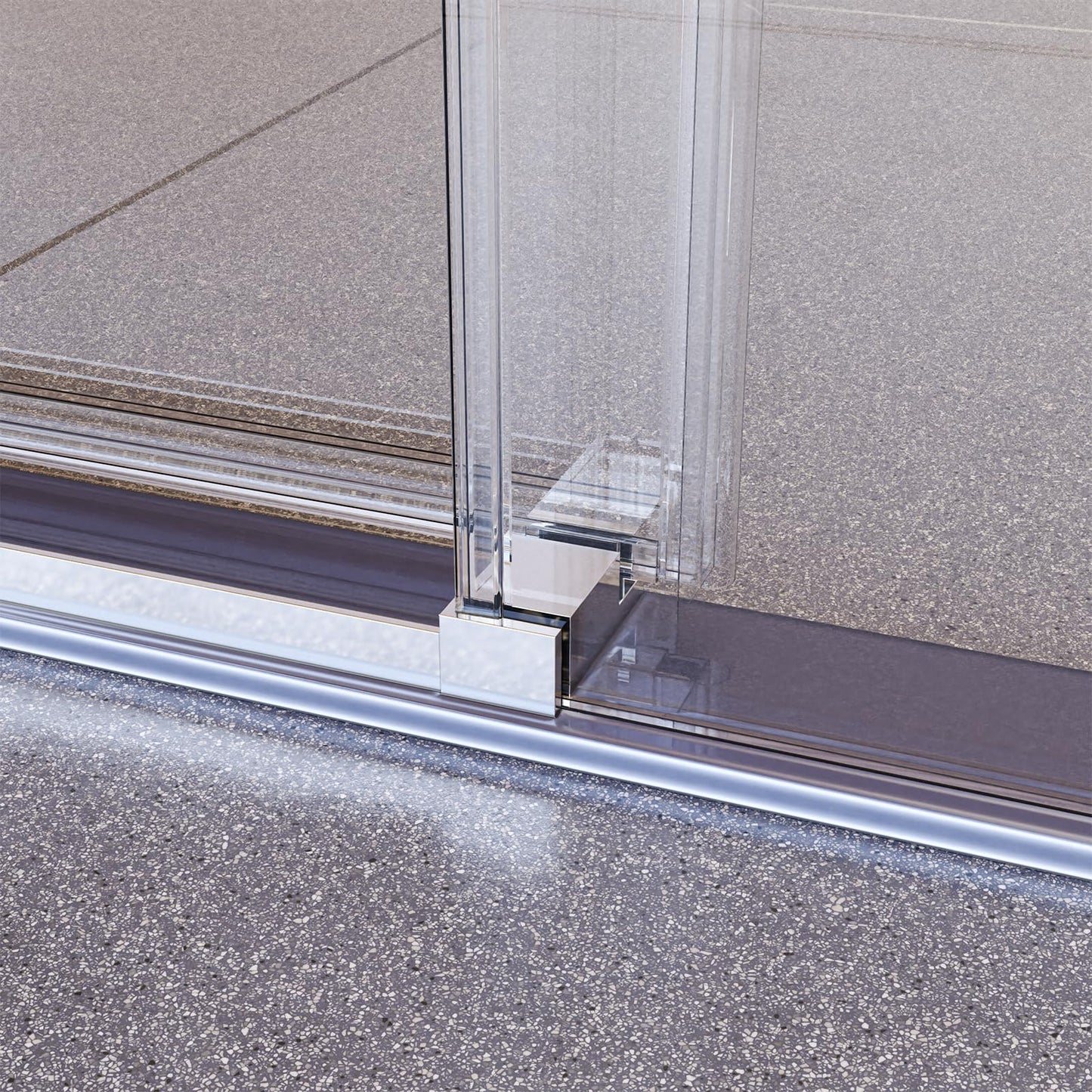 Frameless Sliding Glass Shower Door–68-72" W * 76" H Adjustable Width Shower Door–Shower Door with Buffer and 3/8" (10mm) Thick SGCC Tempered Glass Door,Reversible Installation,Chrome Finish