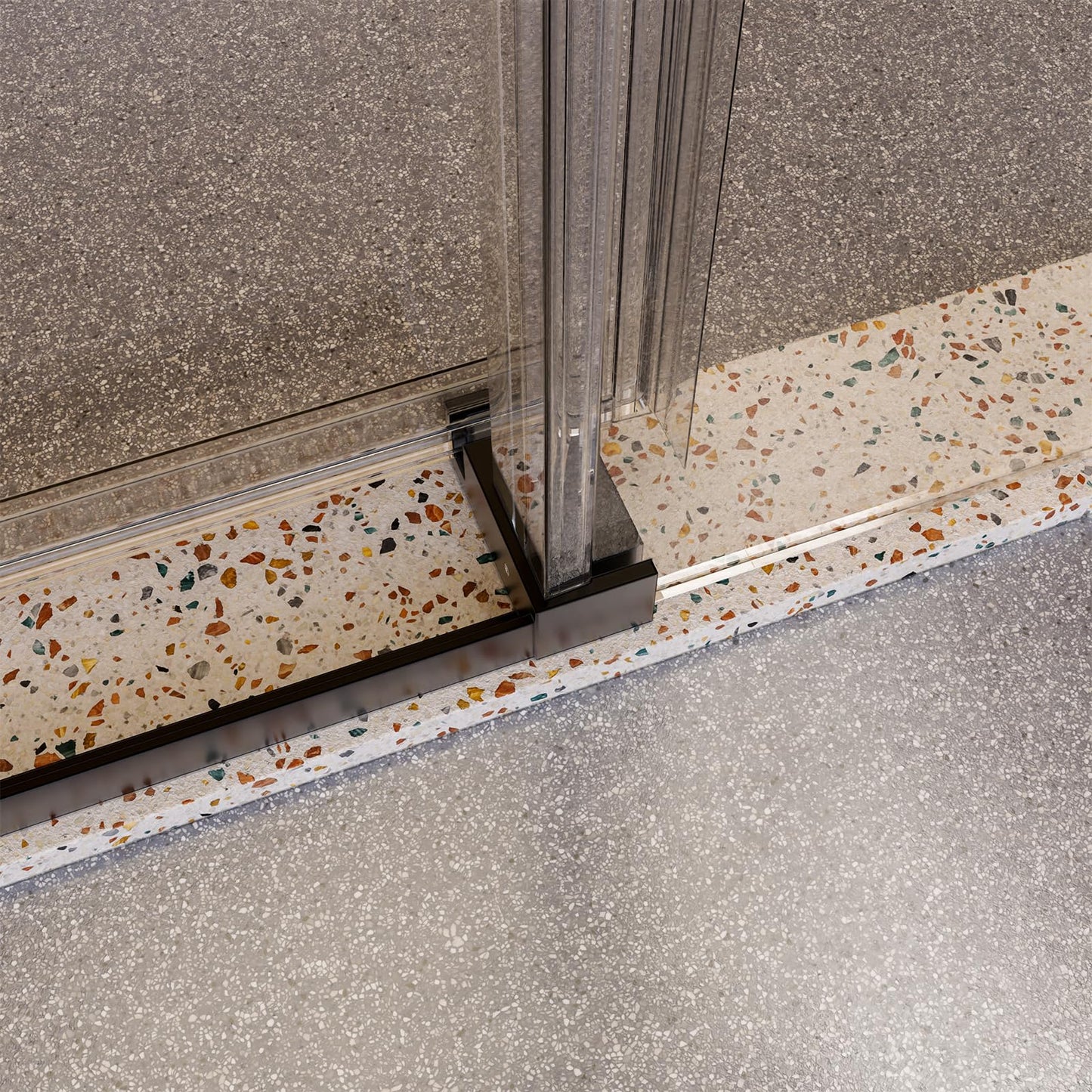 Frameless Sliding Glass Shower Door–56-60" W * 76" H Adjustable Width Shower Door–Shower Door with Buffer and 3/8" (10mm) Thick SGCC Tempered Glass Door,Reversible Installation,Matte Black Finish