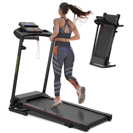 Folding Treadmill with Incline 2.5HP 12KM/H Electric Treadmill for Home Foldable, Bluetooth Music Cup Holder Heart Rate Sensor Walking Running Machine for Indoor Home Gym Exercise Fitness