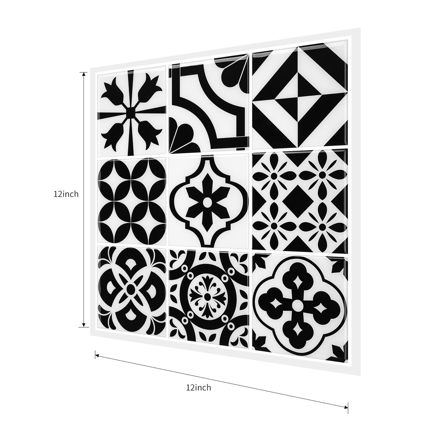 ELEGAHOUSE Self-Adhesive Wall Tiles Artistic Tiles 12 * 12 inch - 10 PCS