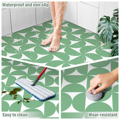 ELEGAHOUSE Self-Adhesive Floor Tiles Artistic Tiles 7.9 * 7.9 inch - 10 PCS