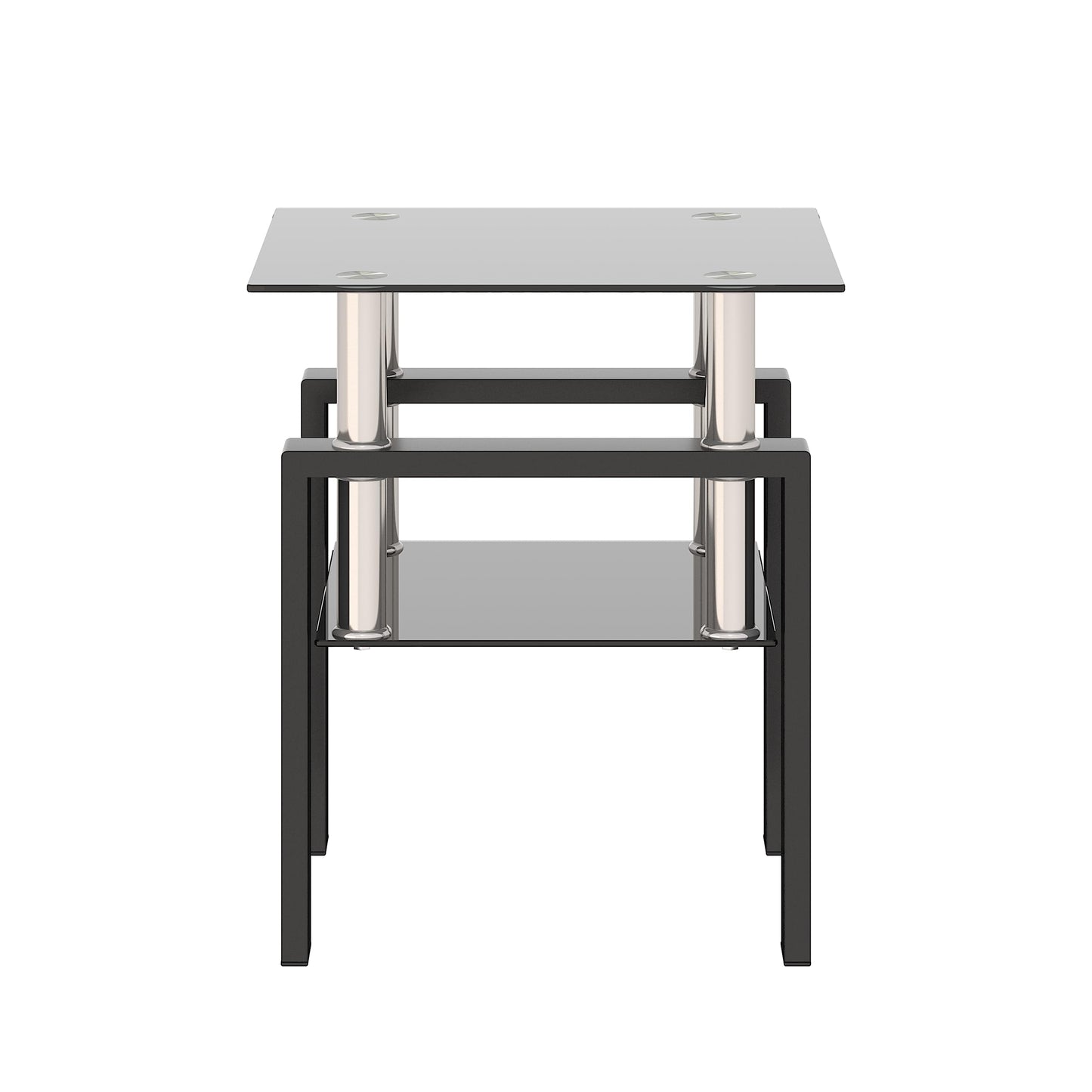 KELESY Modern Tempered Glass Coffee Table – Stylish Square Center Table for Living Room, Elegant Glass Top Design