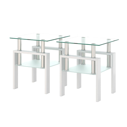 KELESY Modern Tempered Glass Coffee Table – Stylish Square Center Table for Living Room, Elegant Glass Top Design