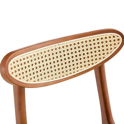 KELESY 2PCS The Stylish and Durable Solid Wood Dining Chair, Small Curved Back, PU Cushion, and Beautiful Shape Match Perfectly with Any Room and Everyday Use