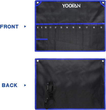 YOOFAN Wrench Roll Up Pouch – Wrench Organizer Bag with Handle, Wrench Holder for Hanging