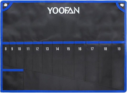 YOOFAN Wrench Roll Up Pouch – Wrench Organizer Bag with Handle, Wrench Holder for Hanging