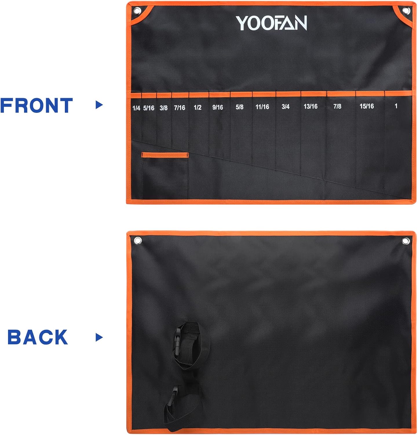 YOOFAN Wrench Roll Up Pouch – Wrench Organizer Bag with Handle, Wrench Holder for Hanging