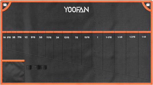 YOOFAN Wrench Roll Up Pouch – Wrench Organizer Bag with Handle, Wrench Holder for Hanging